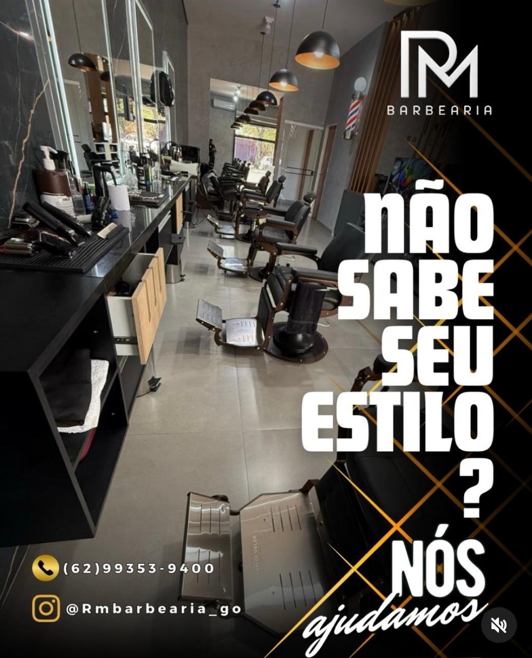 Ambiente interno da RM Barbearia