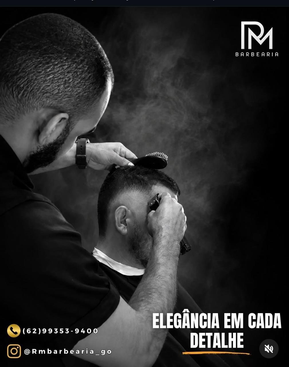 Degradê com desenho personalizado feito na RM Barbearia